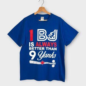 Jerzees Tag Blue Jays T-shirt LARGE *See Description* Blue Toronto MLB